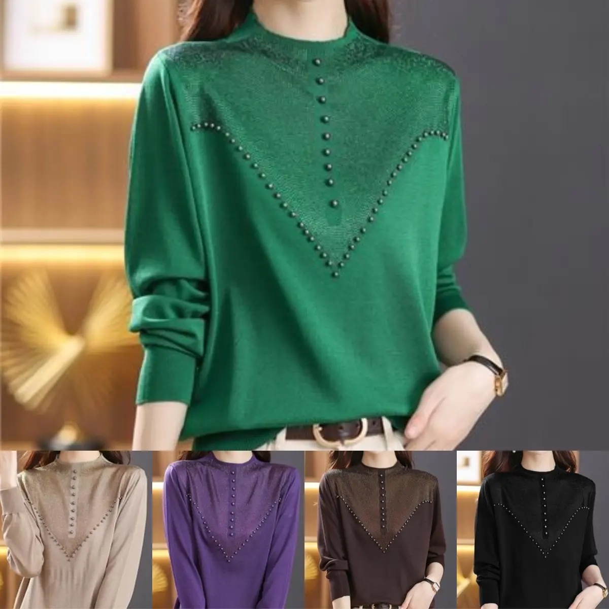 半高領外穿針織上衣