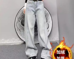 美式闊腿牛仔褲