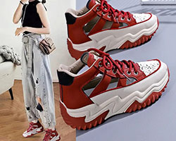 鏤空厚底老爹鞋