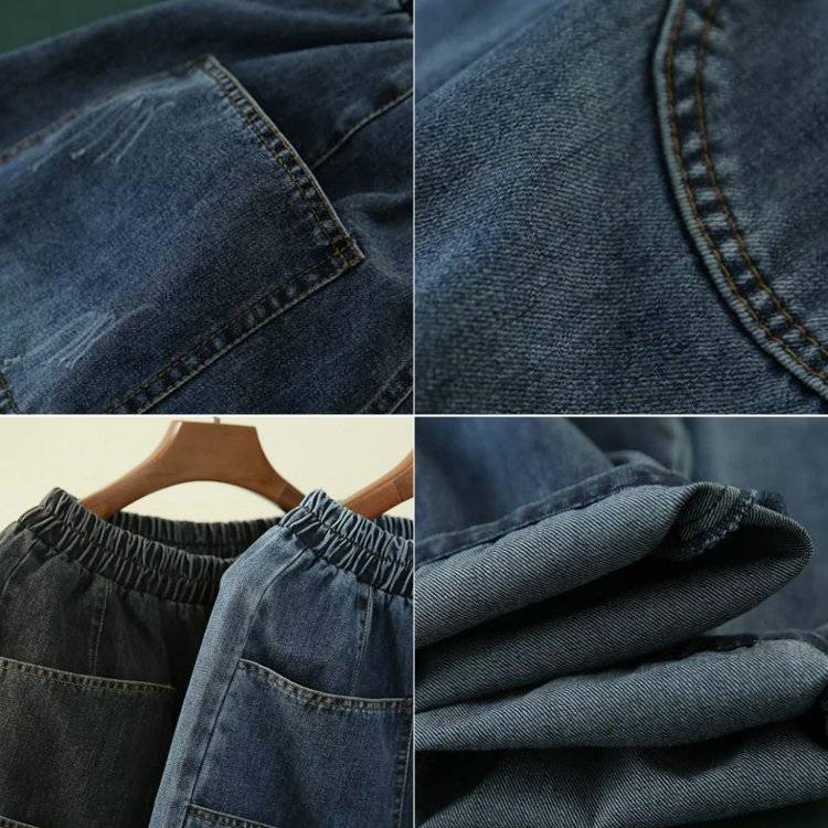 復古牛仔哈倫褲