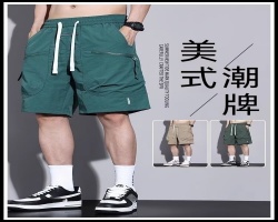 美式冰絲五分褲